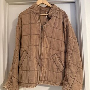 Free People Dolman Quilted Jacket, Champagne Diamonds, Medium